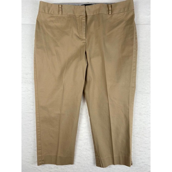 Talbots Pants - Talbots Petites Pants Womens 12P Signature Cut Khaki Cropped Pockets Stretch